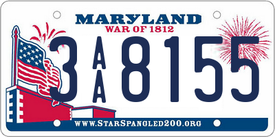 MD license plate 3AA8155