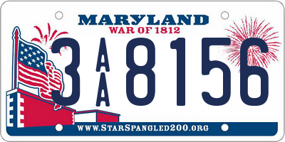 MD license plate 3AA8156