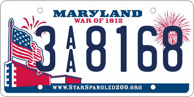 MD license plate 3AA8168