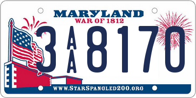 MD license plate 3AA8170