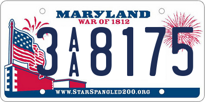 MD license plate 3AA8175