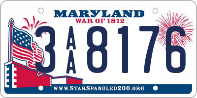 MD license plate 3AA8176