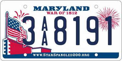 MD license plate 3AA8191