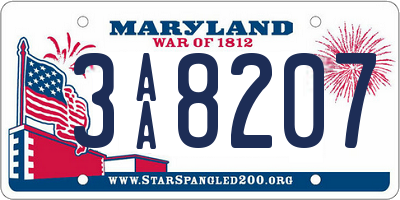 MD license plate 3AA8207