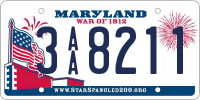 MD license plate 3AA8211