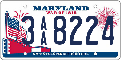 MD license plate 3AA8224