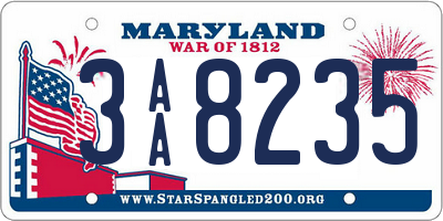 MD license plate 3AA8235