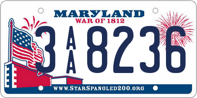 MD license plate 3AA8236