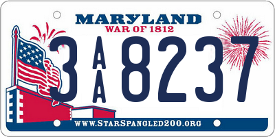 MD license plate 3AA8237