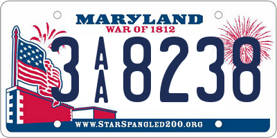 MD license plate 3AA8238