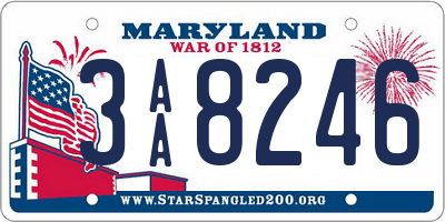 MD license plate 3AA8246