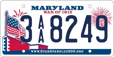 MD license plate 3AA8249