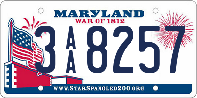 MD license plate 3AA8257