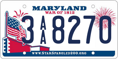 MD license plate 3AA8270