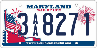 MD license plate 3AA8271