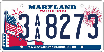 MD license plate 3AA8273