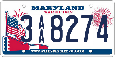 MD license plate 3AA8274