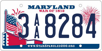 MD license plate 3AA8284