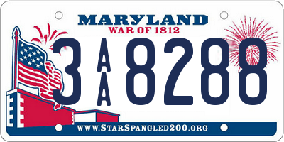 MD license plate 3AA8288