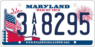 MD license plate 3AA8295