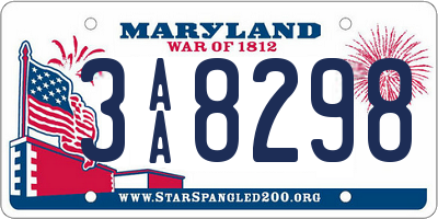 MD license plate 3AA8298