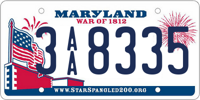 MD license plate 3AA8335