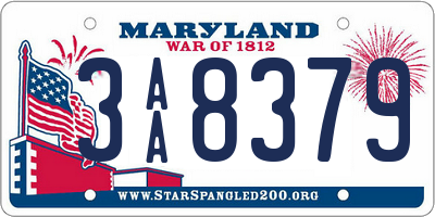 MD license plate 3AA8379