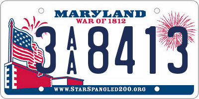 MD license plate 3AA8413