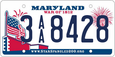 MD license plate 3AA8428