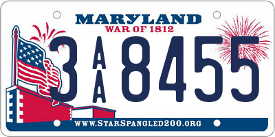 MD license plate 3AA8455