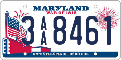 MD license plate 3AA8461