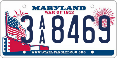 MD license plate 3AA8469