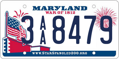 MD license plate 3AA8479