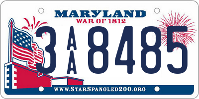 MD license plate 3AA8485