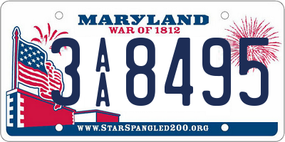 MD license plate 3AA8495