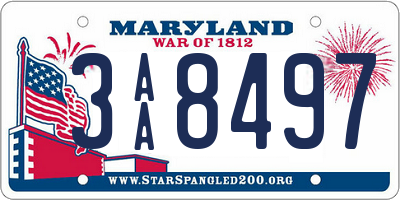 MD license plate 3AA8497