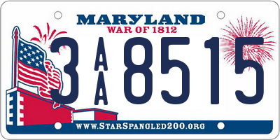 MD license plate 3AA8515