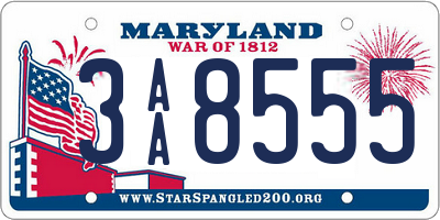 MD license plate 3AA8555