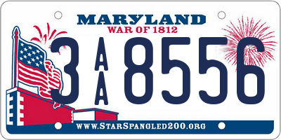 MD license plate 3AA8556