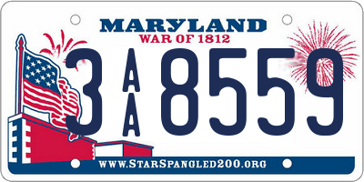 MD license plate 3AA8559