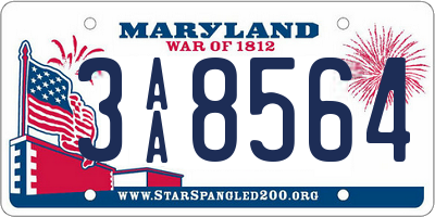 MD license plate 3AA8564