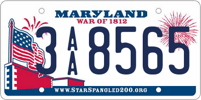 MD license plate 3AA8565