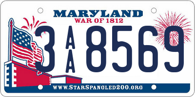 MD license plate 3AA8569