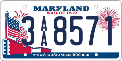 MD license plate 3AA8571