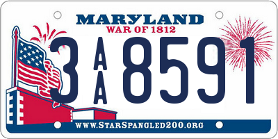 MD license plate 3AA8591