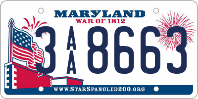 MD license plate 3AA8663