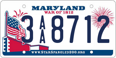 MD license plate 3AA8712