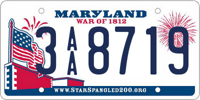 MD license plate 3AA8719