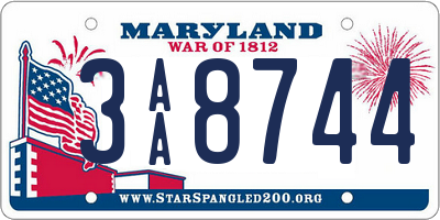MD license plate 3AA8744