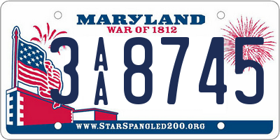 MD license plate 3AA8745